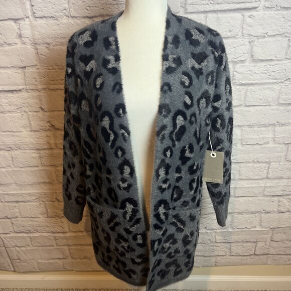 Evolution By Cyrus Women’s NWT Cozy Cheetah Print Cardigan Size Small - Picture 8 of 9